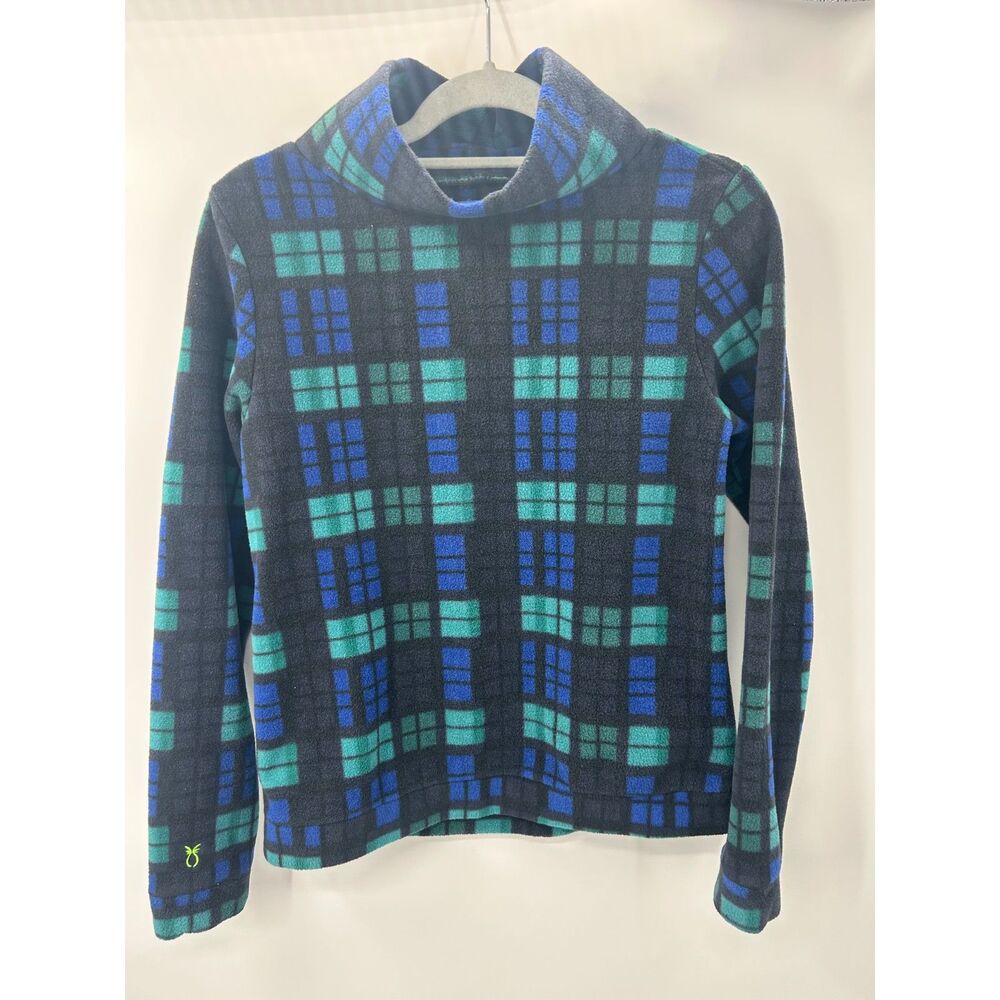 Dudley Stephens Park Slope Fleece Pullover Plaid Cowl Neck Womens Medium